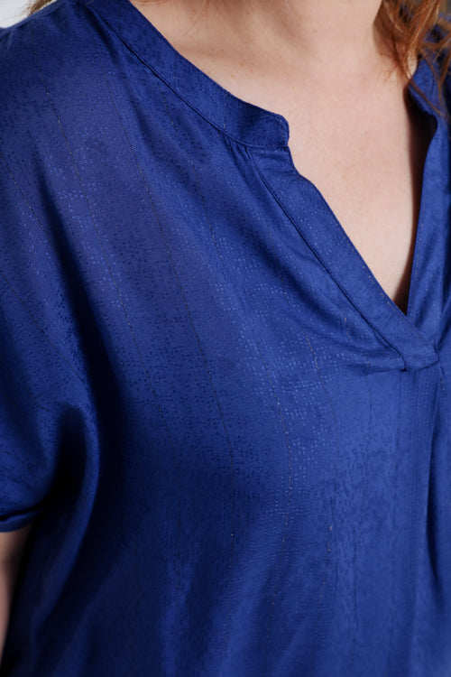 Bluse aus Viskose mit Lurexstreifen-Paprika-6