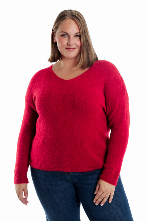 Pullover aus einfarbiger Alpakawolle-Paprika-3