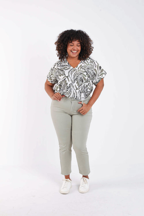 Pantalon slim Louise 7/8-Paprika-7