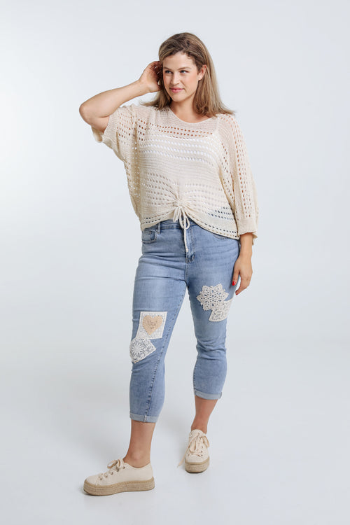 Kurzer, unifarbener Pullover aus Viskose-Paprika-7