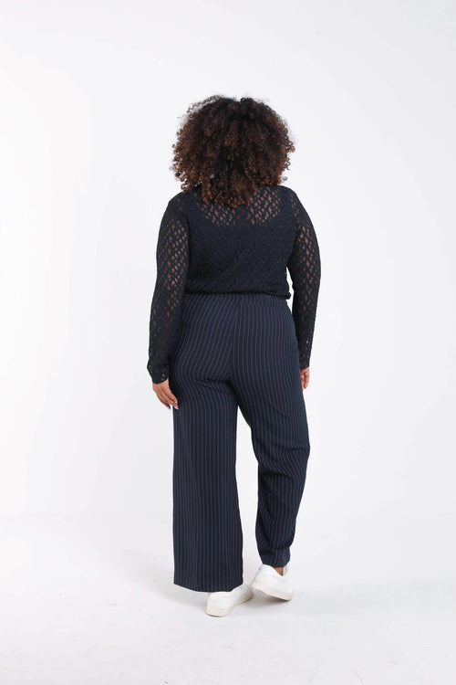 Gestreifte weite Hose-Paprika-2