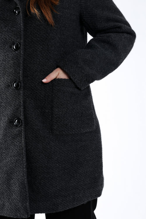 Einfarbiger Wollmantel mit Kapuze-Paprika-5