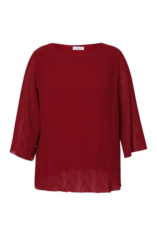 Blouse plissée unie-Paprika-7