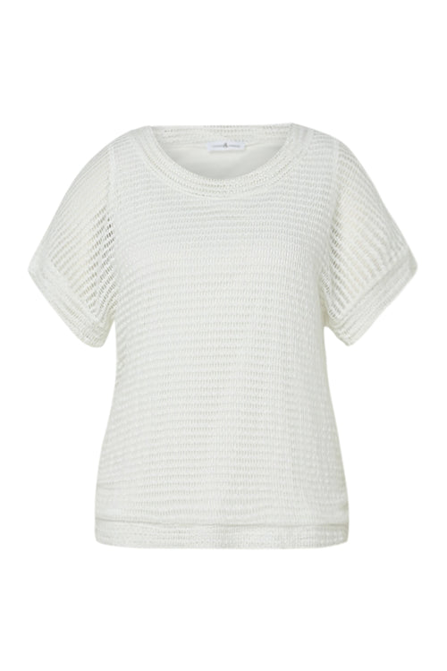 T-Shirt aus einfarbigem Netz-Paprika-10