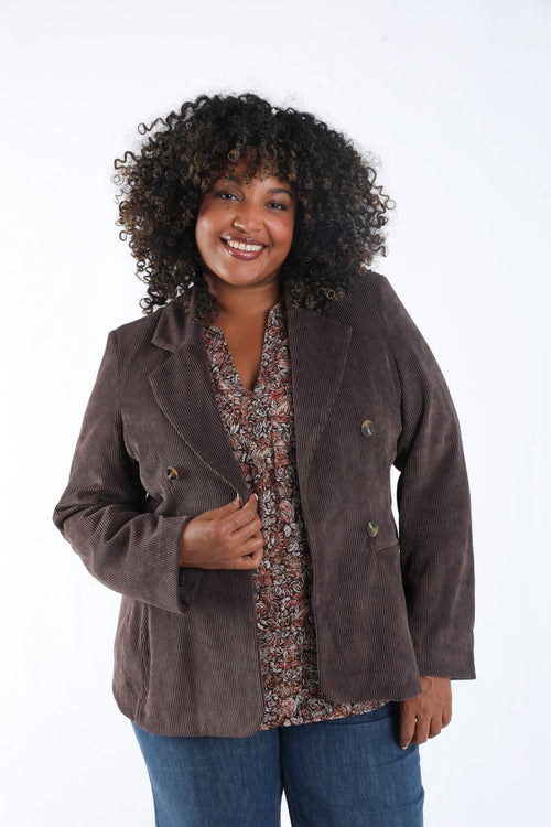 Blazer en velours-Paprika-1