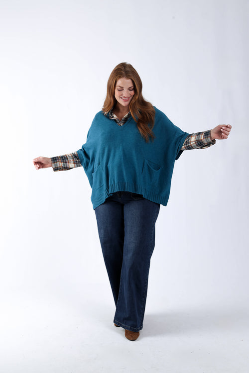 Einfarbiger kurzer Pullover aus Viskose-Paprika-7