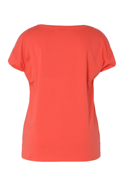 Einfarbiges Baumwoll-T-Shirt mit bestickten Blumen-Paprika-11