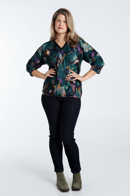 T-Shirt mit abstraktem Druck in Ballonform-Paprika-9