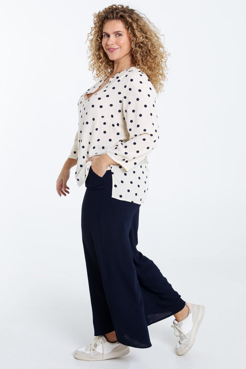 Bluse aus bedruckter Viskose mit Punkten-Paprika-8