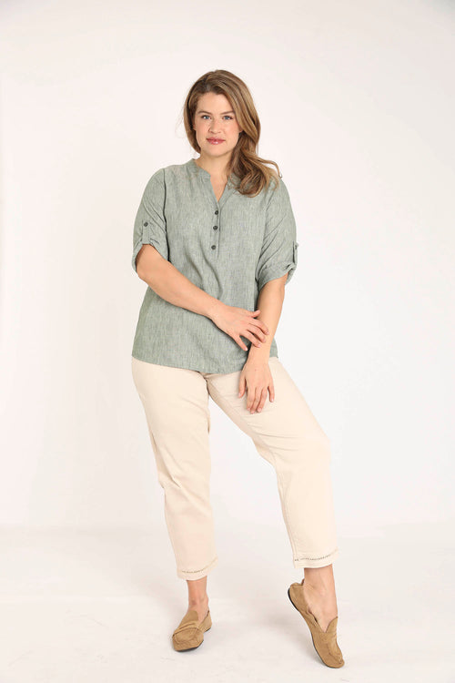 Blouse unie chinée-Paprika-8