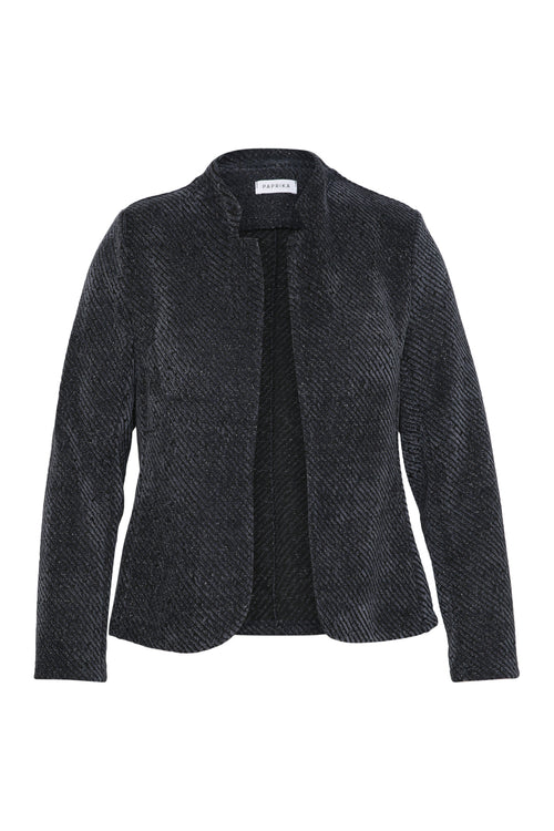 Veste jacquard bicolore avec lurex-Paprika-9