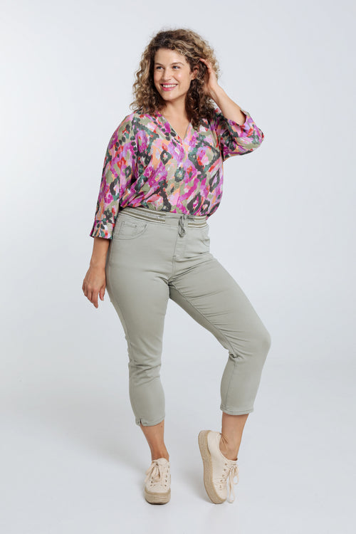 Unifarbene Slim-Fit-3/4-Jeggings „Lolly“ mit 5 Taschen-Paprika-7