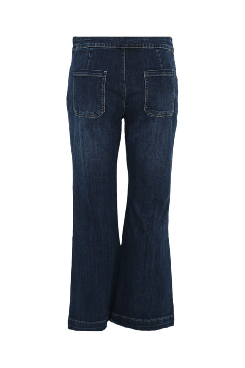 Unifarbene Palazzojeans mit Schlag und 6 goldfarbenen Knöpfen-Paprika-10