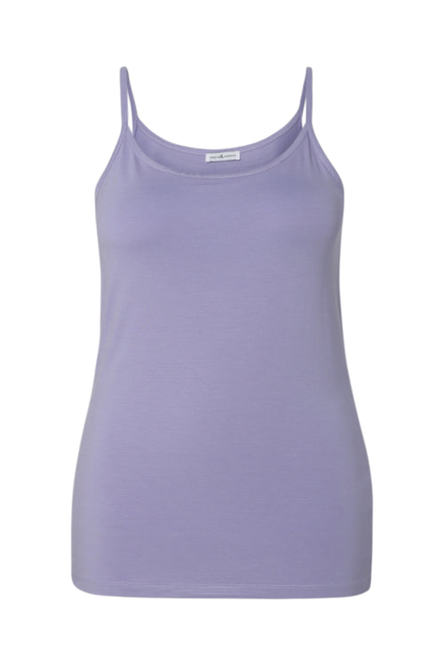 Tanktop mit feinen Trägern aus einfarbiger Viskose-Paprika-2