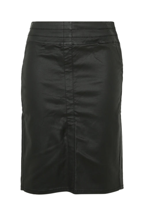 Kurzer, unifarbener Viskoserock-Paprika-10