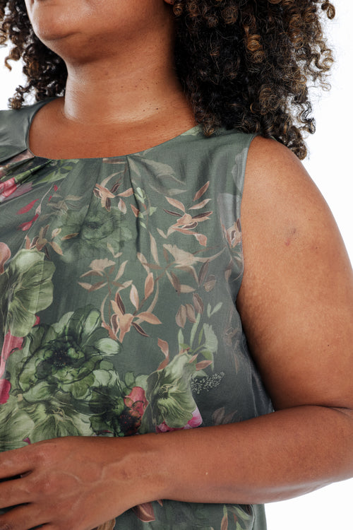 Bedrucktes Viskose-Tanktop mit Blumenmuster-Paprika-4