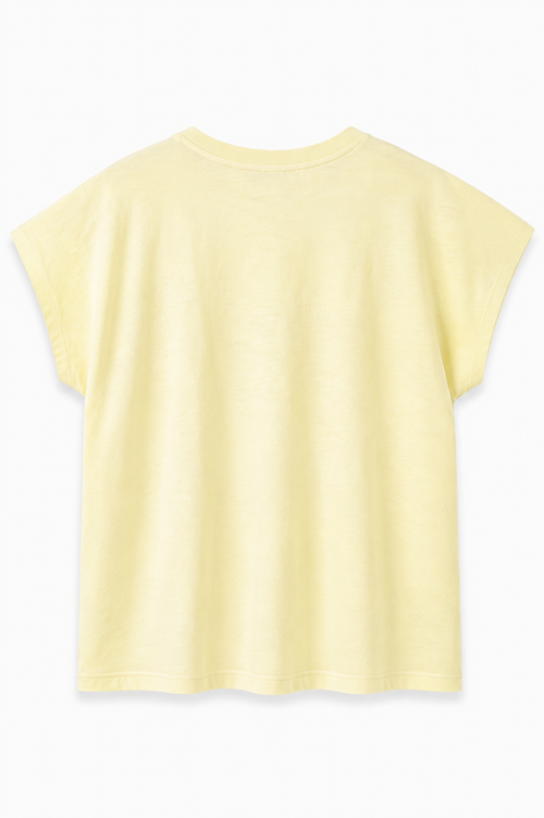 T-shirt en coton uni texturé + coeur brodé-Paprika-2