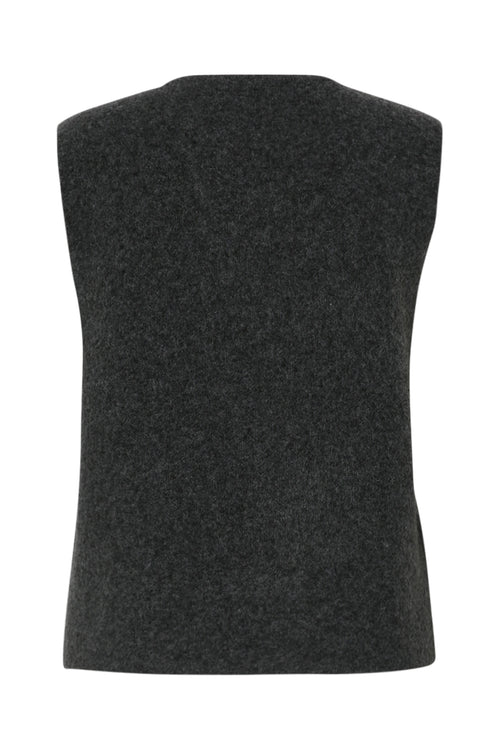 Gilet sans manches uni avec broderies-Paprika-8