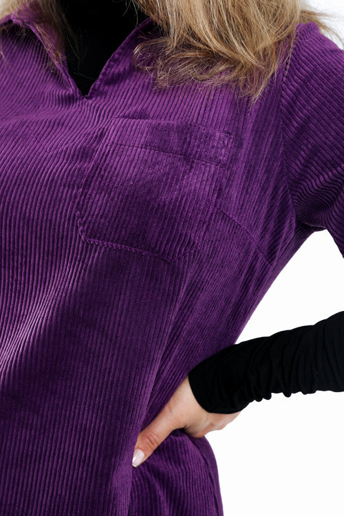 Einfarbiges Kleid aus Cord-Paprika-5