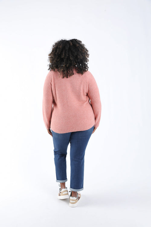 Uni Bouclé-Strickpullover-Paprika-1