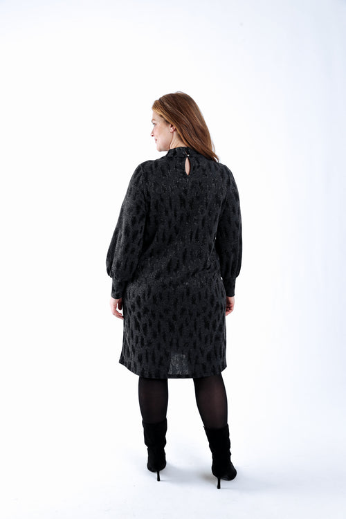 Kleid mit Jacquard-Leopardenmuster-Paprika-2