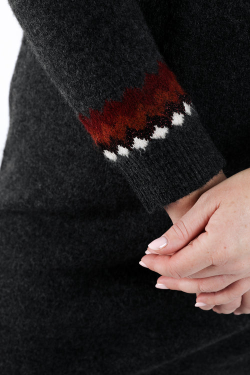 Pulloverkleid mit Jacquardmuster-Paprika-5