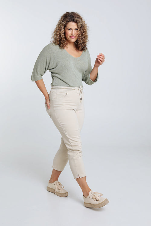 Unifarbene Slim-Fit-3/4-Jeggings „Lolly“ mit 5 Taschen-Paprika-9