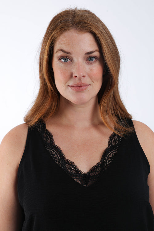 Top uni avec dentelle-Paprika-1