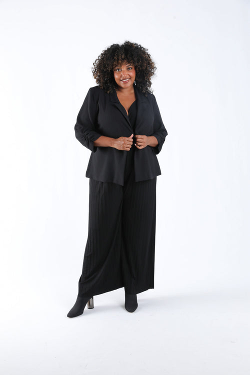 Locker geschnittener einfarbiger Blazer-Paprika-5