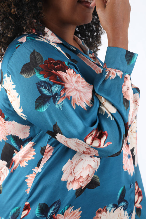 Bedrucktes Viskosehemd mit Blumenmuster-Paprika-4