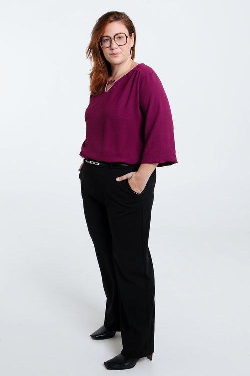 Unifarbene Palazzohose mit verstellbaren Seiten-Paprika-5