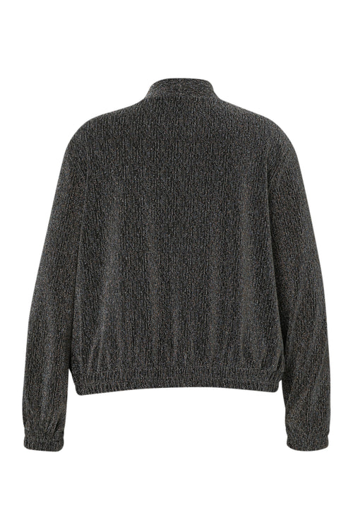 Kurze, unifarbene Bomberjacke mit Lurex-Paprika-11