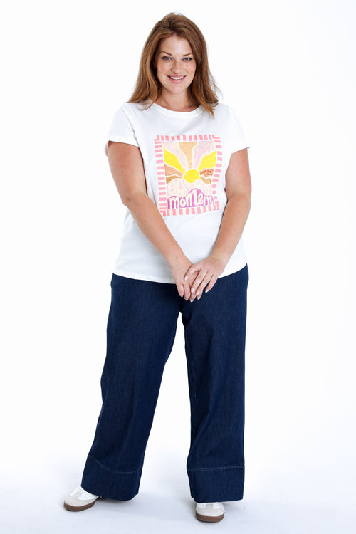 T-Shirt aus Baumwolle mit Sonnenprint-Paprika-10
