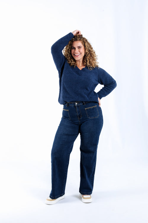 Jeans Elodie mit Taschen und Stickereidetail-Paprika-6