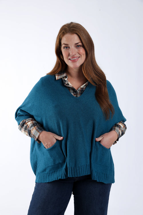 Uni kurzer Pullover aus Viskose-Paprika-2