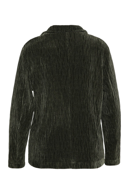 Blazer uni en velours plissé-Paprika-10