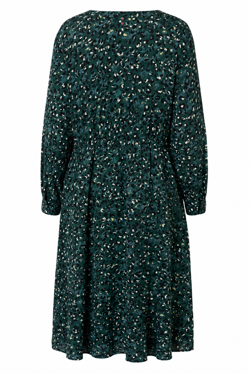 Robe longue en viscose imprimé léopard-Paprika-2