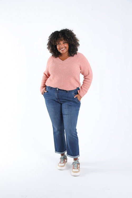 Jeans 7/8 avec revers-Paprika-7