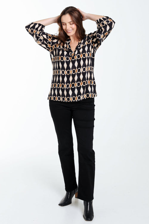 Bluse aus Viskose mit grafischem Print-Paprika-9