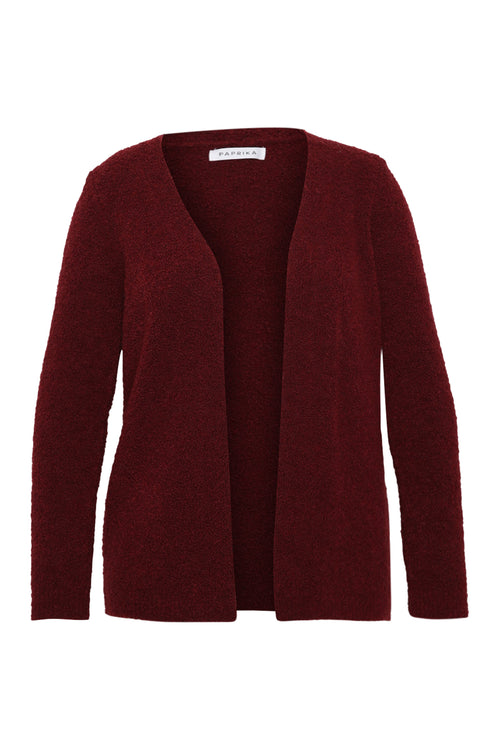 Unifarbene Strickjacke aus Bouclé-Strick-Paprika-8