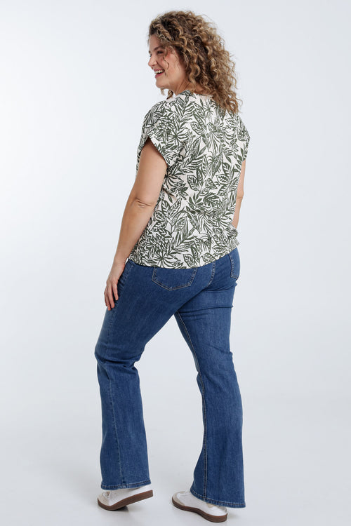  Bluse mit Blattmuster-Paprika-2