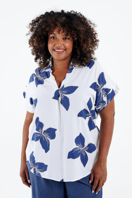 Bluse aus bedruckter Viskose-Paprika-1