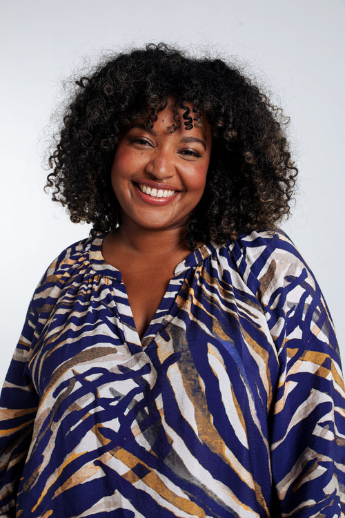 Raglanbluse aus Viskose mit Zebradruck-Paprika-4