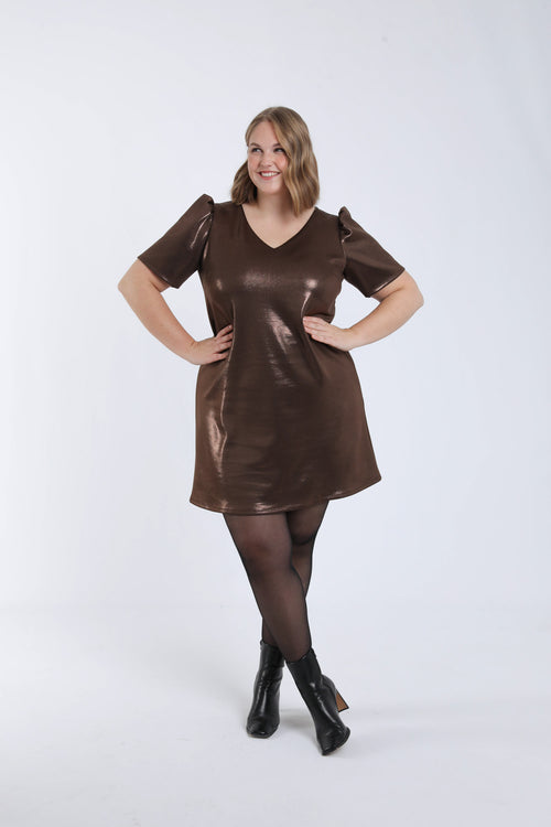 Robe unie effet satiné-Paprika-6