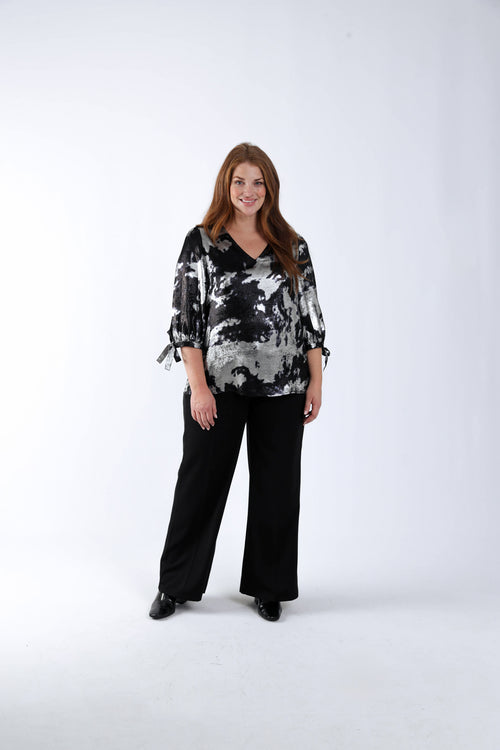 Blouse effet satinée tie&dye-Paprika-6