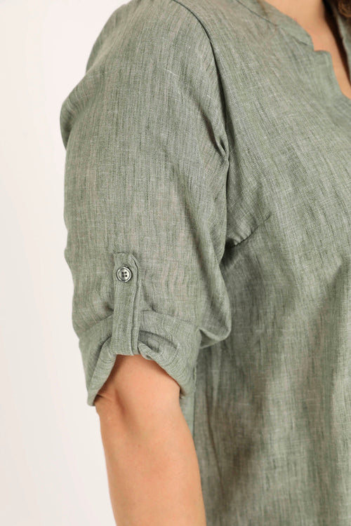 Blouse unie chinée-Paprika-6