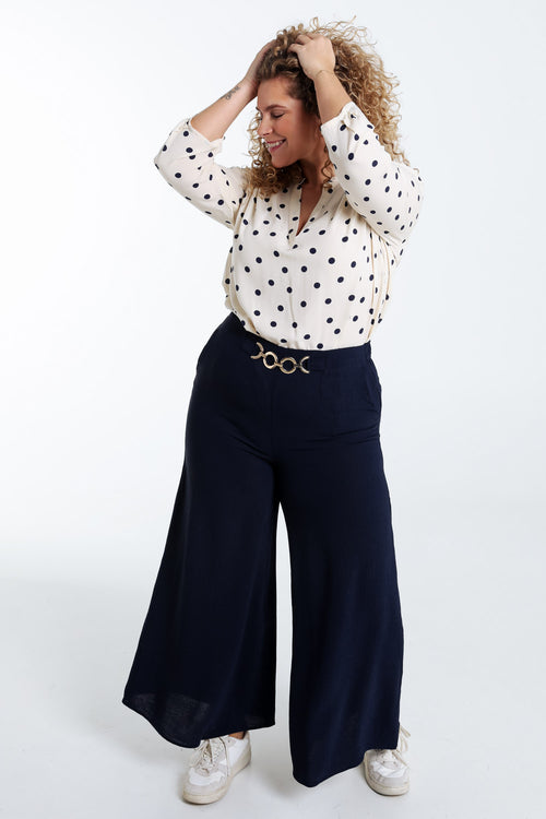 Einfarbige Culotte-Hose-Paprika-9