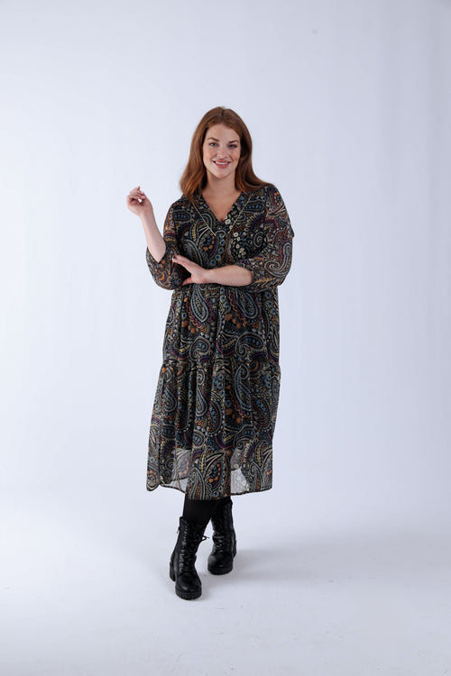 Kleid mit Paisley-Muster-Paprika-9