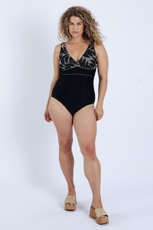 Maillot de bain en résille imprimé floral-Paprika-7