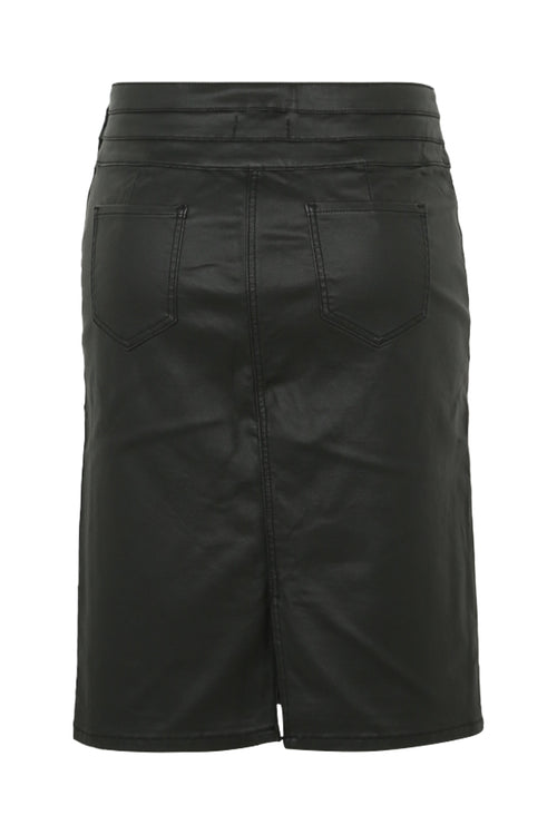 Kurzer, unifarbener Viskoserock-Paprika-11